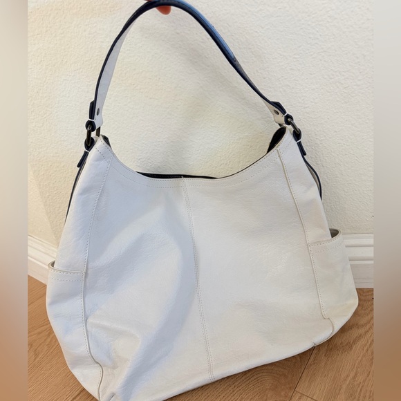 Juicy Couture White Hobo Shoulder Bag Silver Hardware Y2K Slouchy Purse - Picture 4 of 7